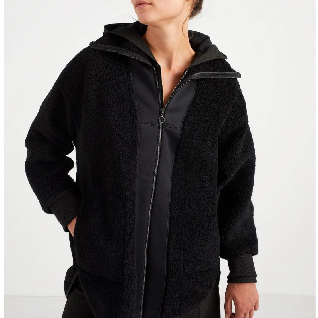 IKKS - Veste Noire Sherpa À Col Camionneur Et Capuche I.Code - Noir - Image 2