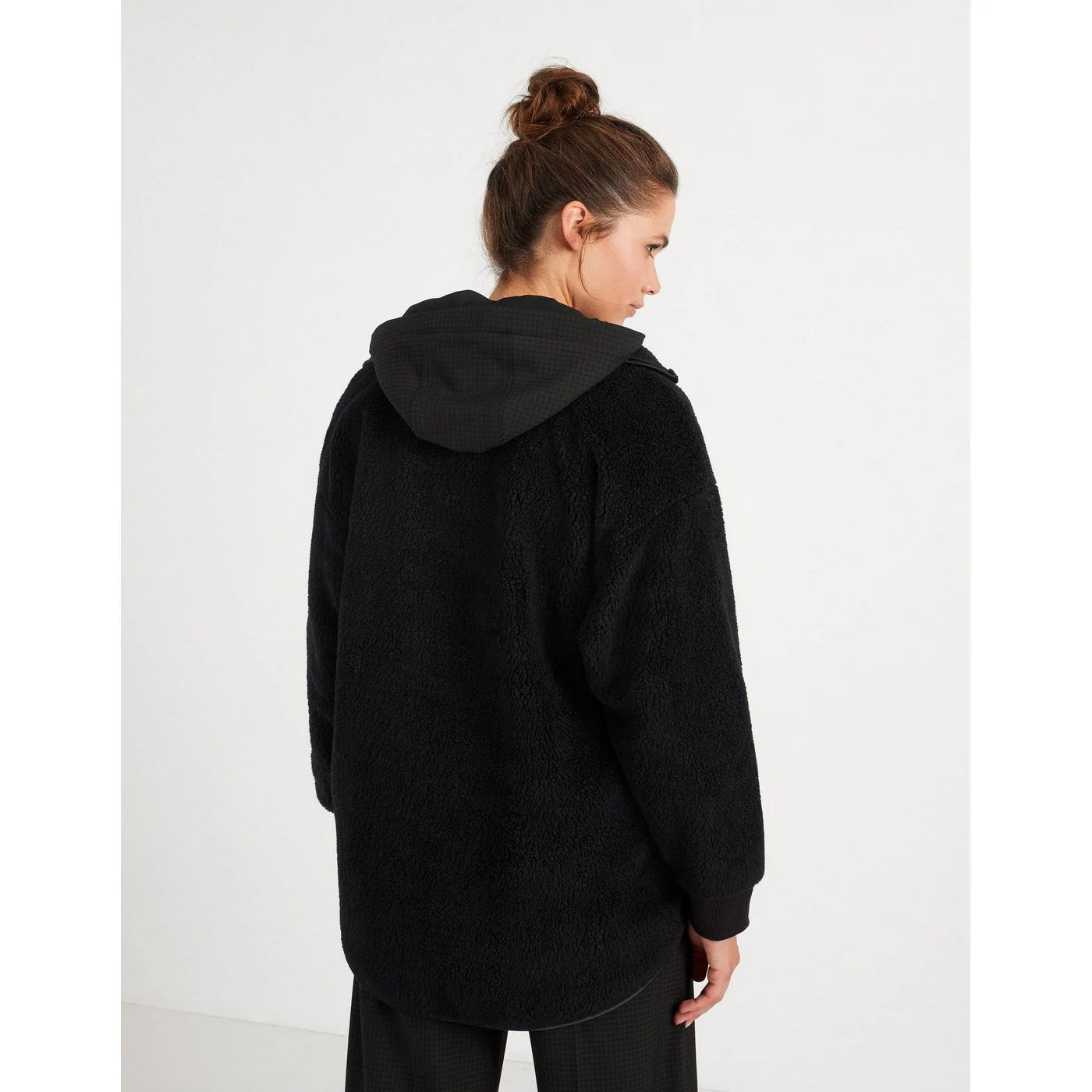 IKKS - Veste Noire Sherpa À Col Camionneur Et Capuche I.Code - Noir - Image 3