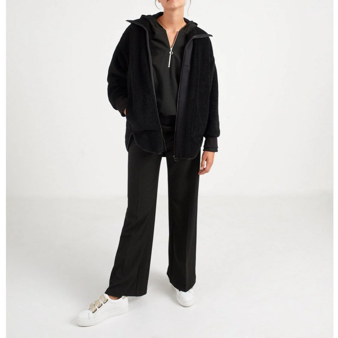 IKKS - Veste Noire Sherpa À Col Camionneur Et Capuche I.Code - Noir - Image 5