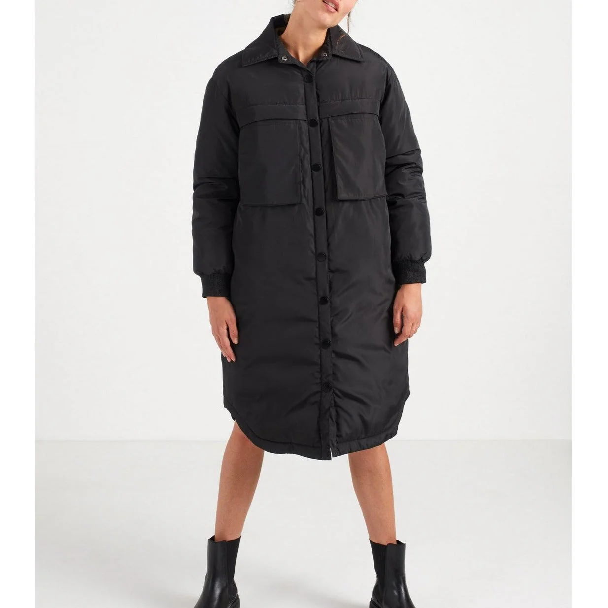 IKKS - Doudoune Longue Noire Avec Maxi Poches I.Code - Noir - Image 5