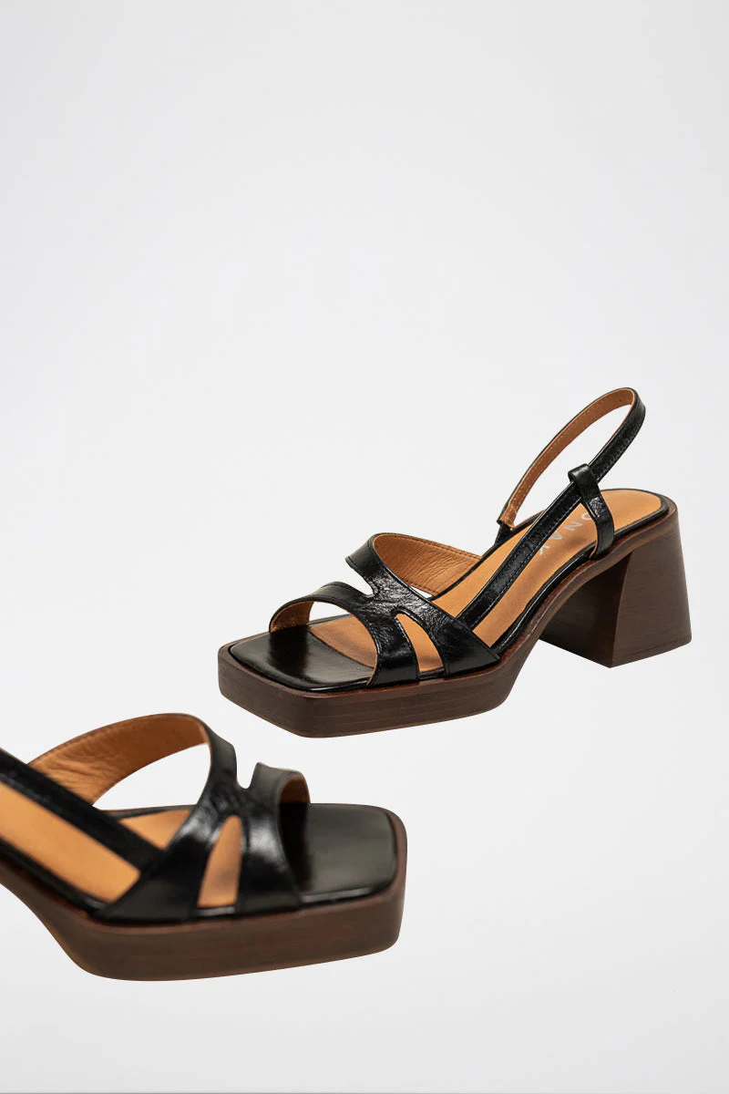 Sandales Bridge Cuir Vieilli - Noir - Image 5