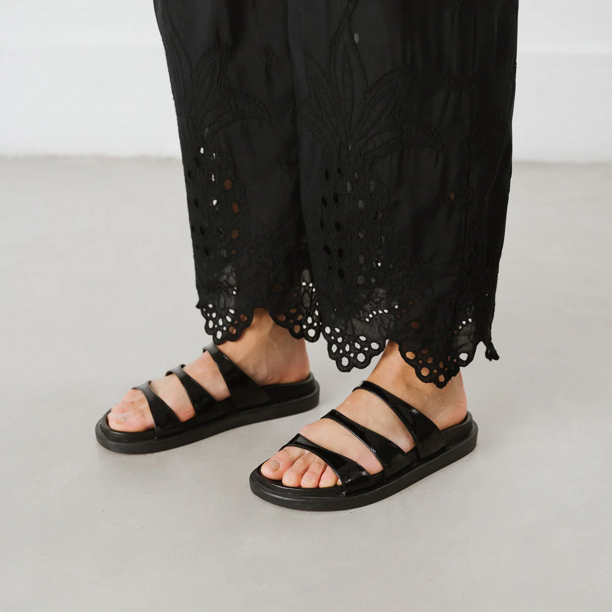 Mules Wafi Cuir Vernis - Noir - Image 3