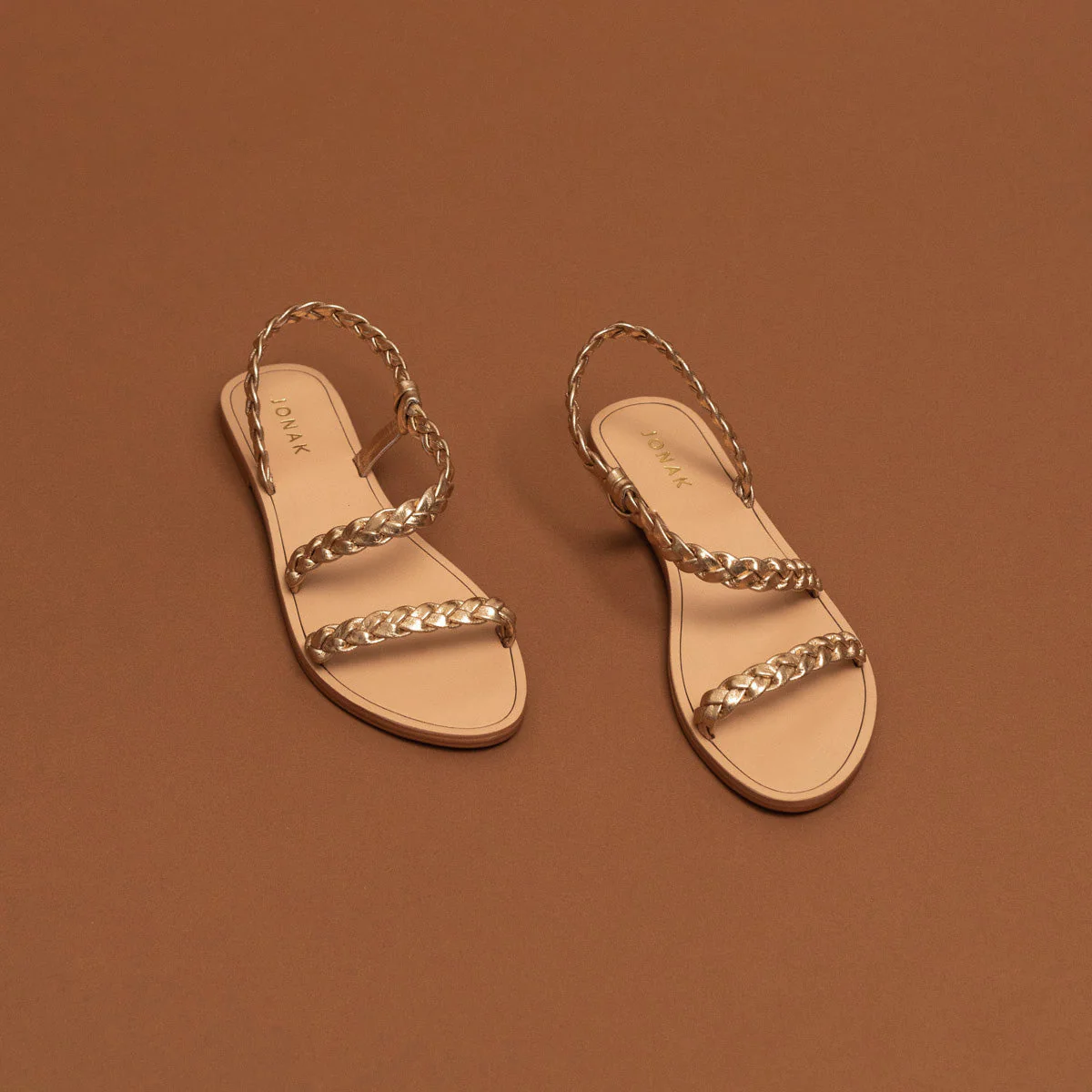 Sandales Windy Cuir Metallise - Or - Image 3