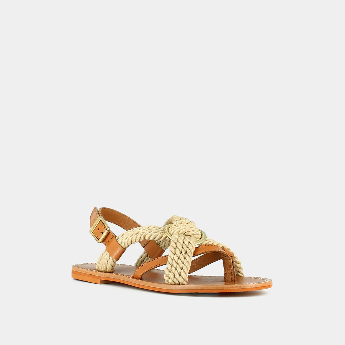 Plagettes Winna Cuir/Corde - Camel/Beige - Image 2