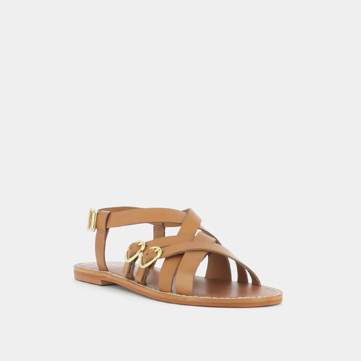 Plagettes Woury Cuir - Camel - Image 2