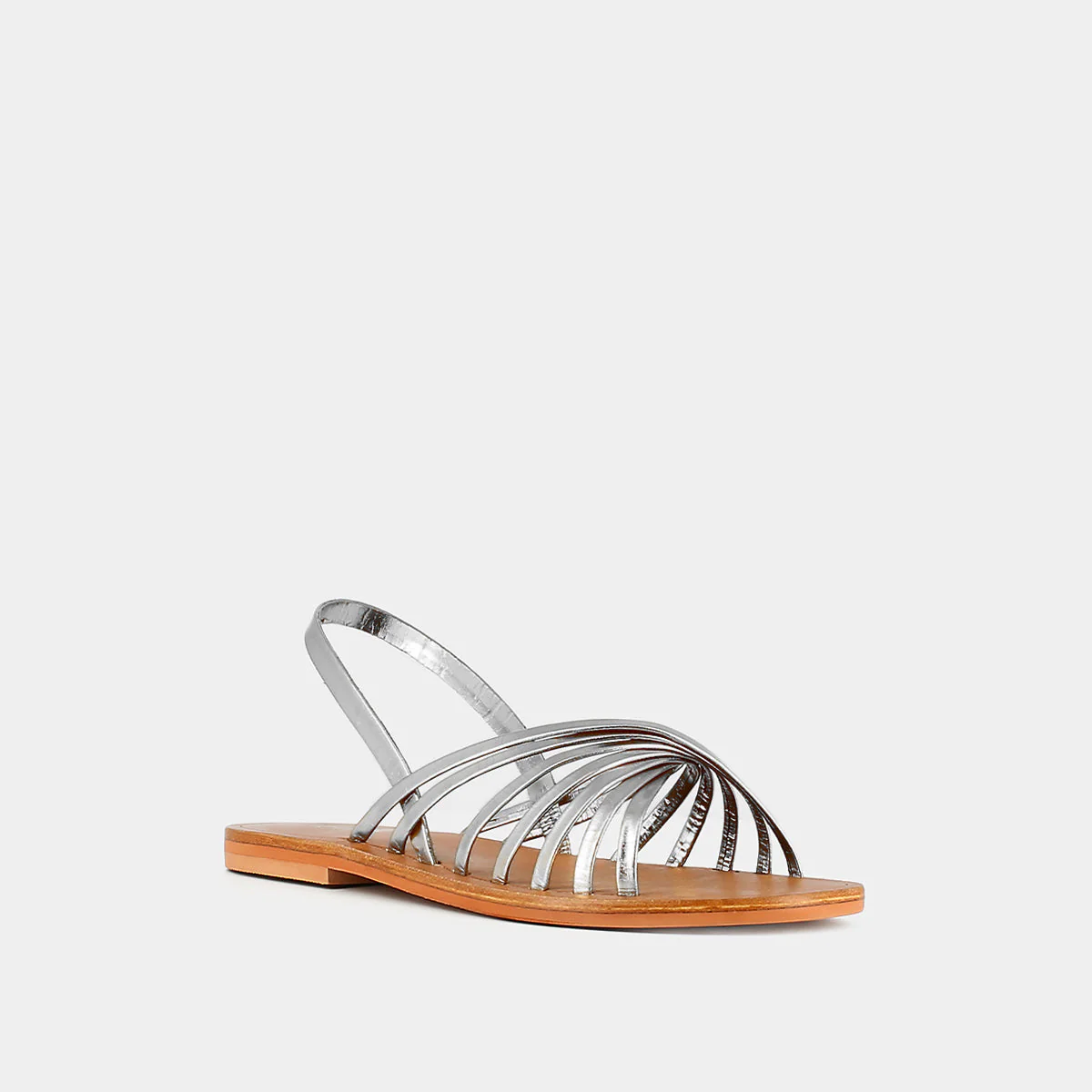 Plagettes Wrap Cuir Metallise - Argent - Image 2