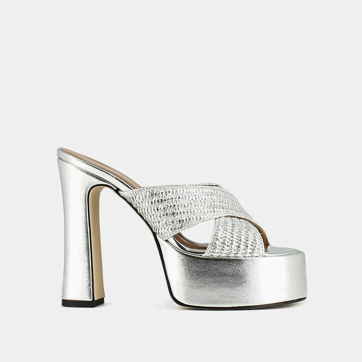 Mules Jackie Raphia/Metallise - Argent - Image 5