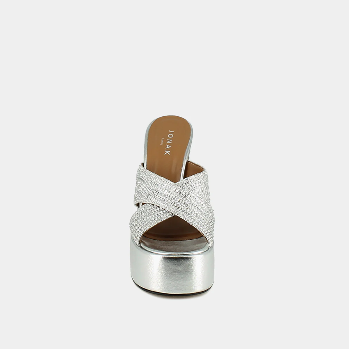 Mules Jackie Raphia/Metallise - Argent - Image 6