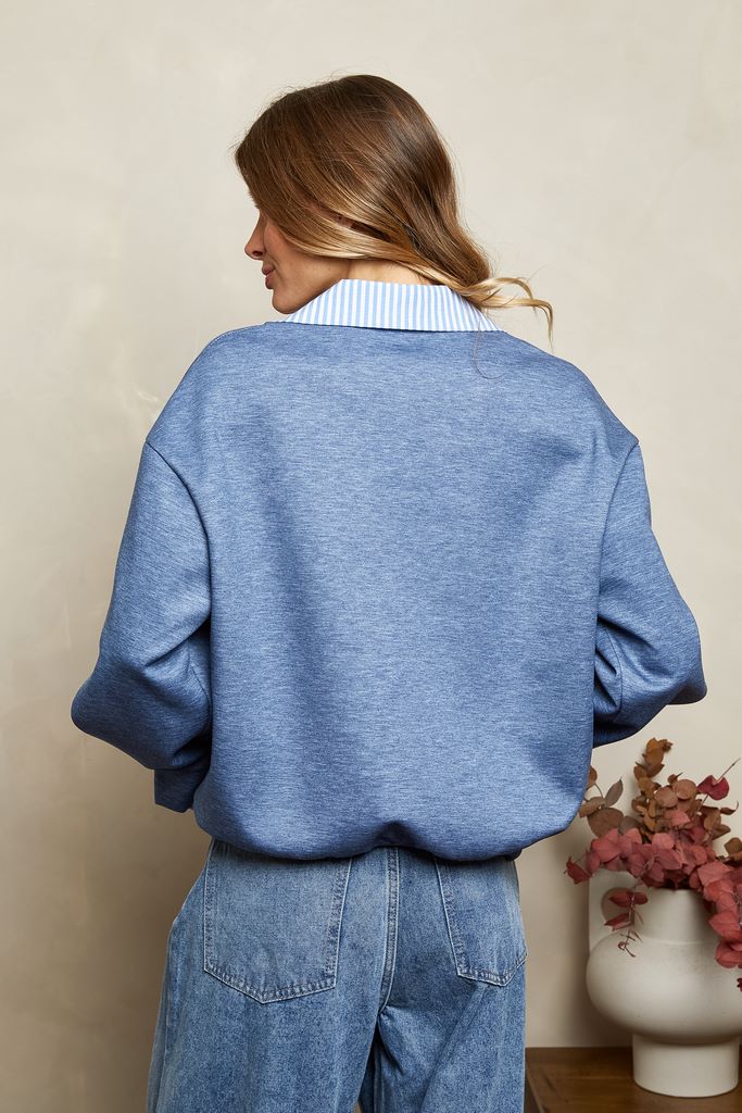 Sweat-Chemise Chaliah - Bleu Jeans - Image 3