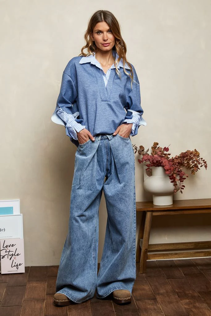 Sweat-Chemise Chaliah - Bleu Jeans - Image 5