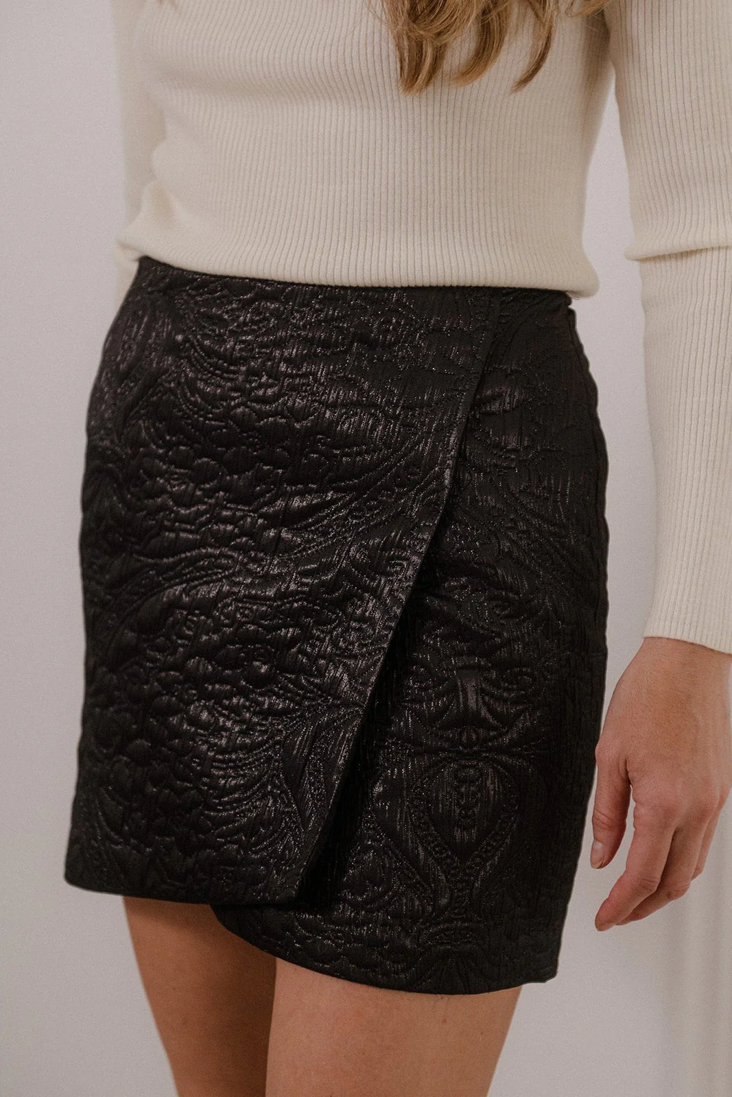 Jupe Carla - Jacquard Noir - Image 3