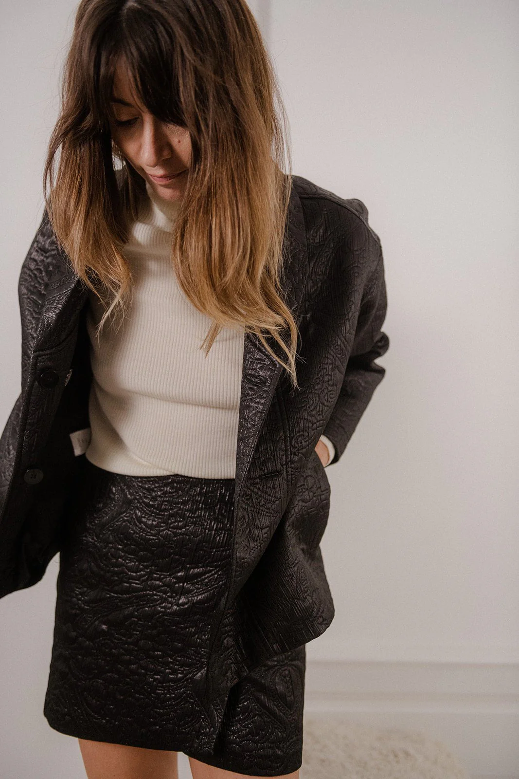 Jupe Carla - Jacquard Noir - Image 4