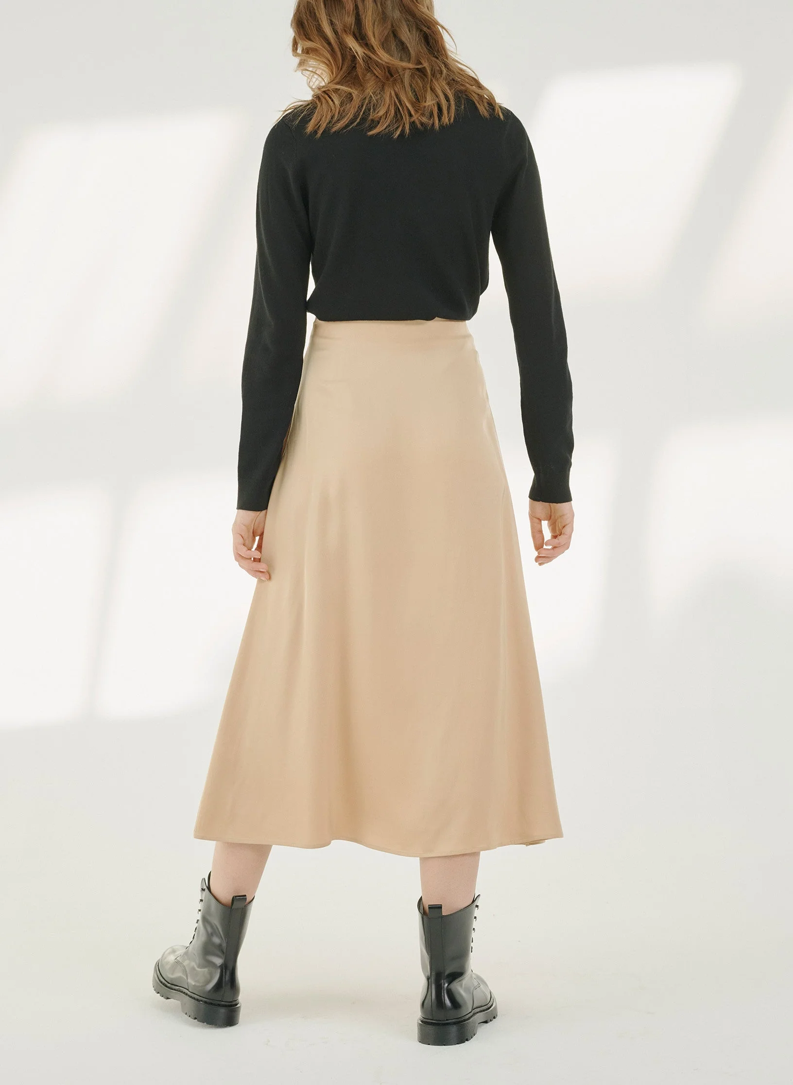 Maison Standards - Jupe Longue Satin - Ecru - Femme - Image 2