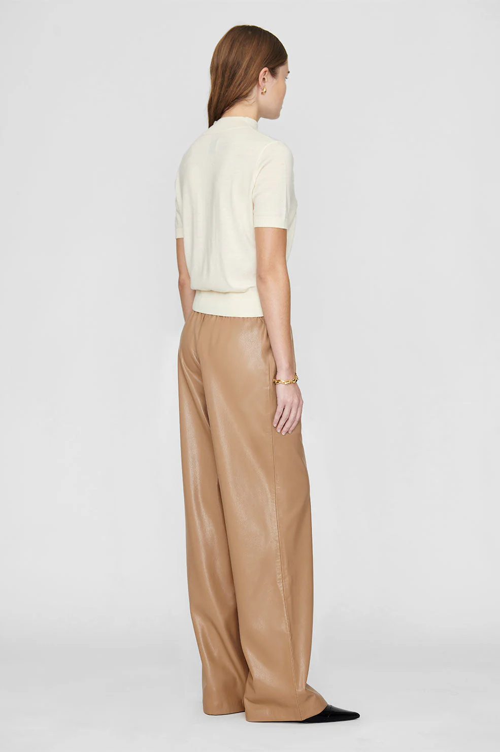 Pantalon Koa - Cuir Végétalien Caramel Au Beurre - Image 2