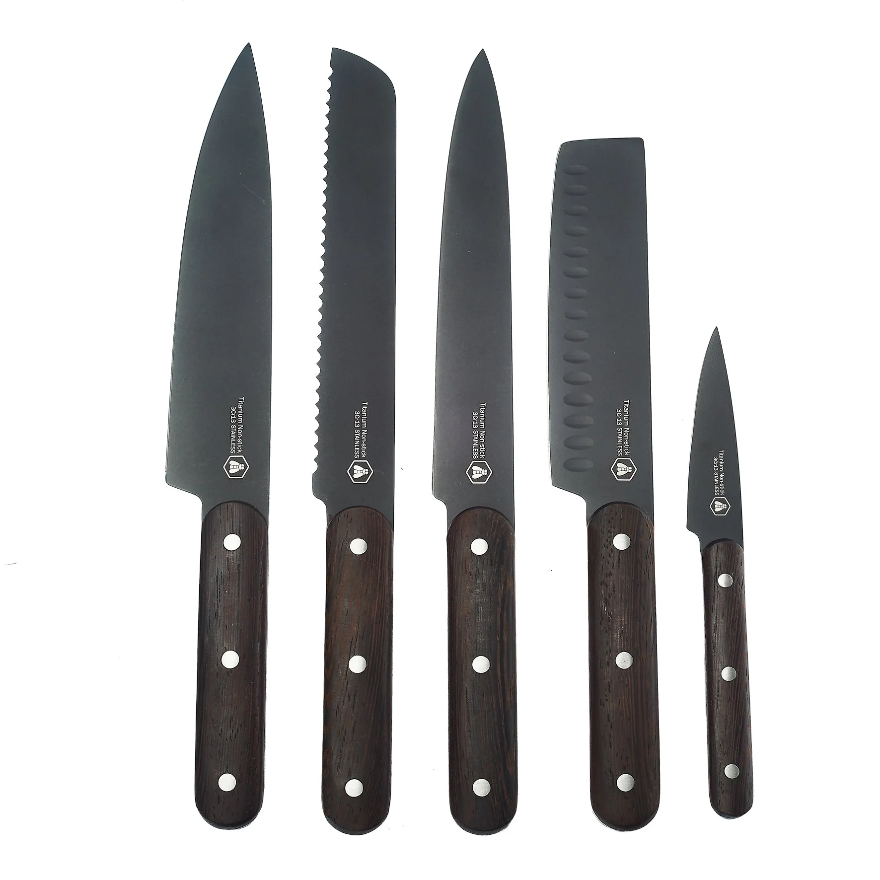 Coffret De 5 Couteaux À Découper - Manche Wengé - Image 3