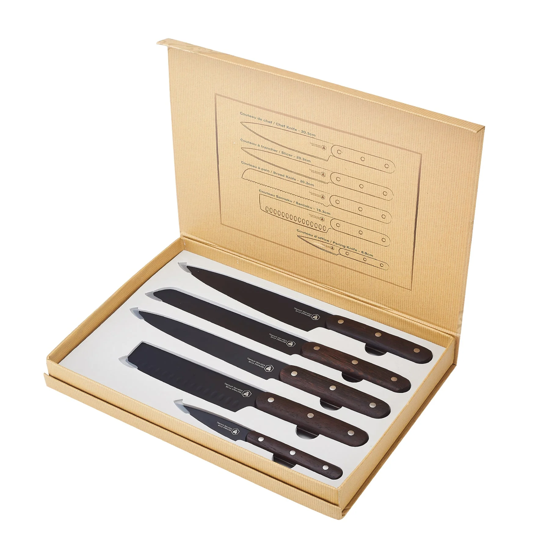 Coffret De 5 Couteaux À Découper - Manche Wengé - Image 4