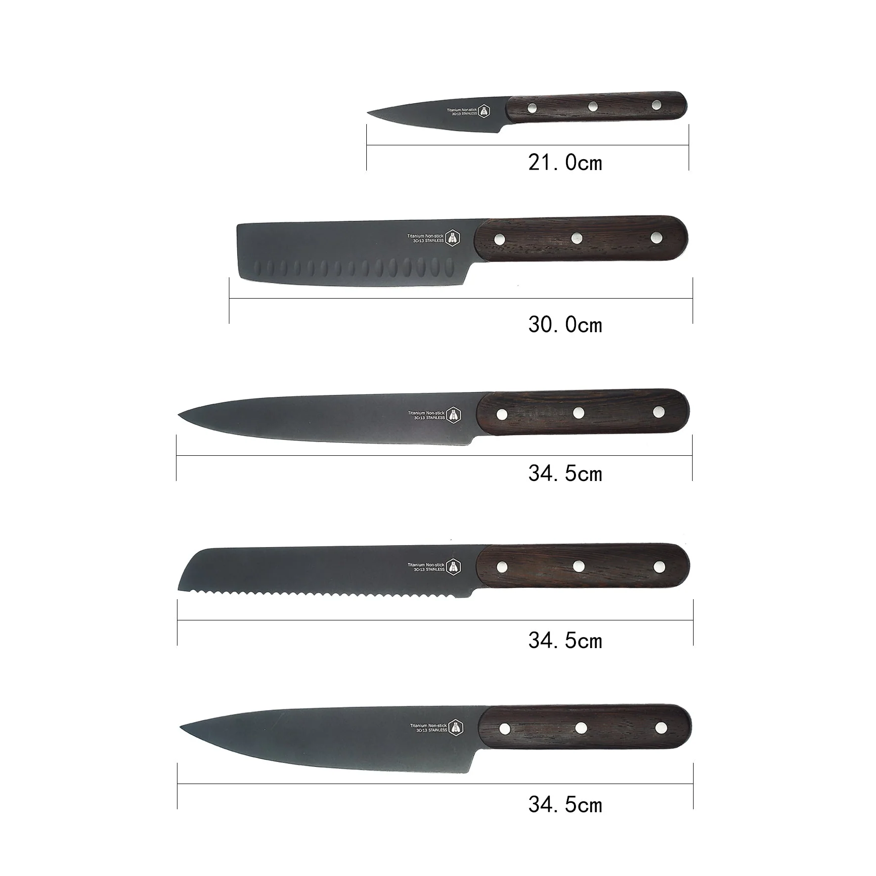 Coffret De 5 Couteaux À Découper - Manche Wengé - Image 5