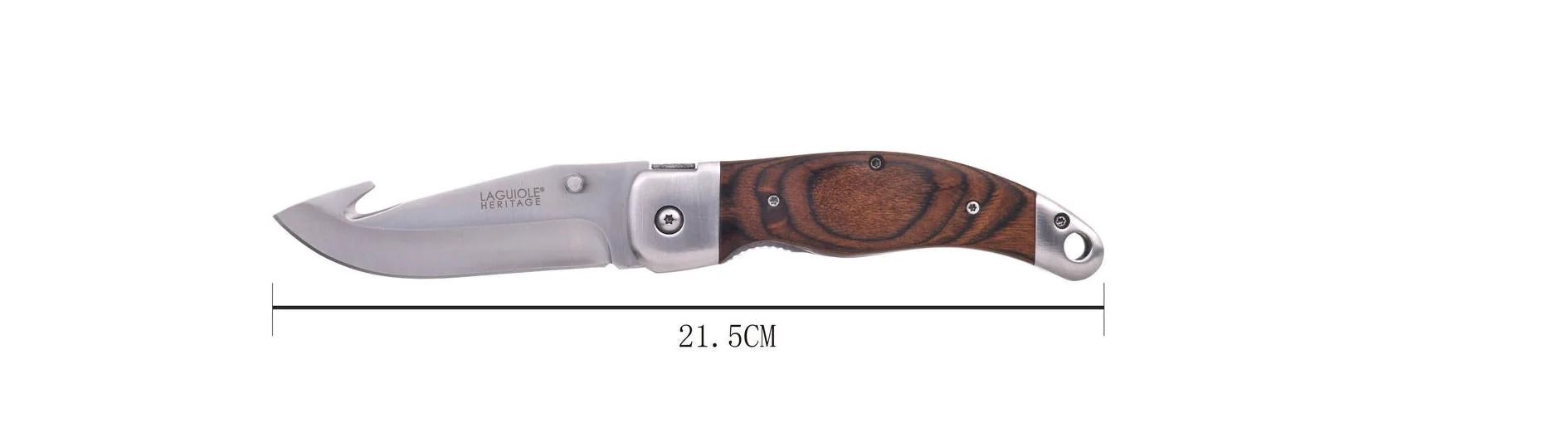 Coffret Couteau De Chasse Avec Etui En Cuir Noir - Manche En Bois De Pakka - Lame 105 Cm - Image 2