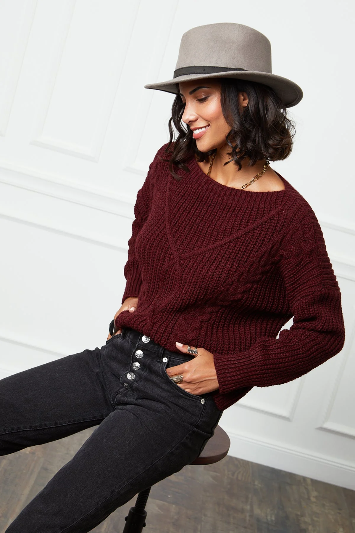 Pull - Bordeaux - Image 4