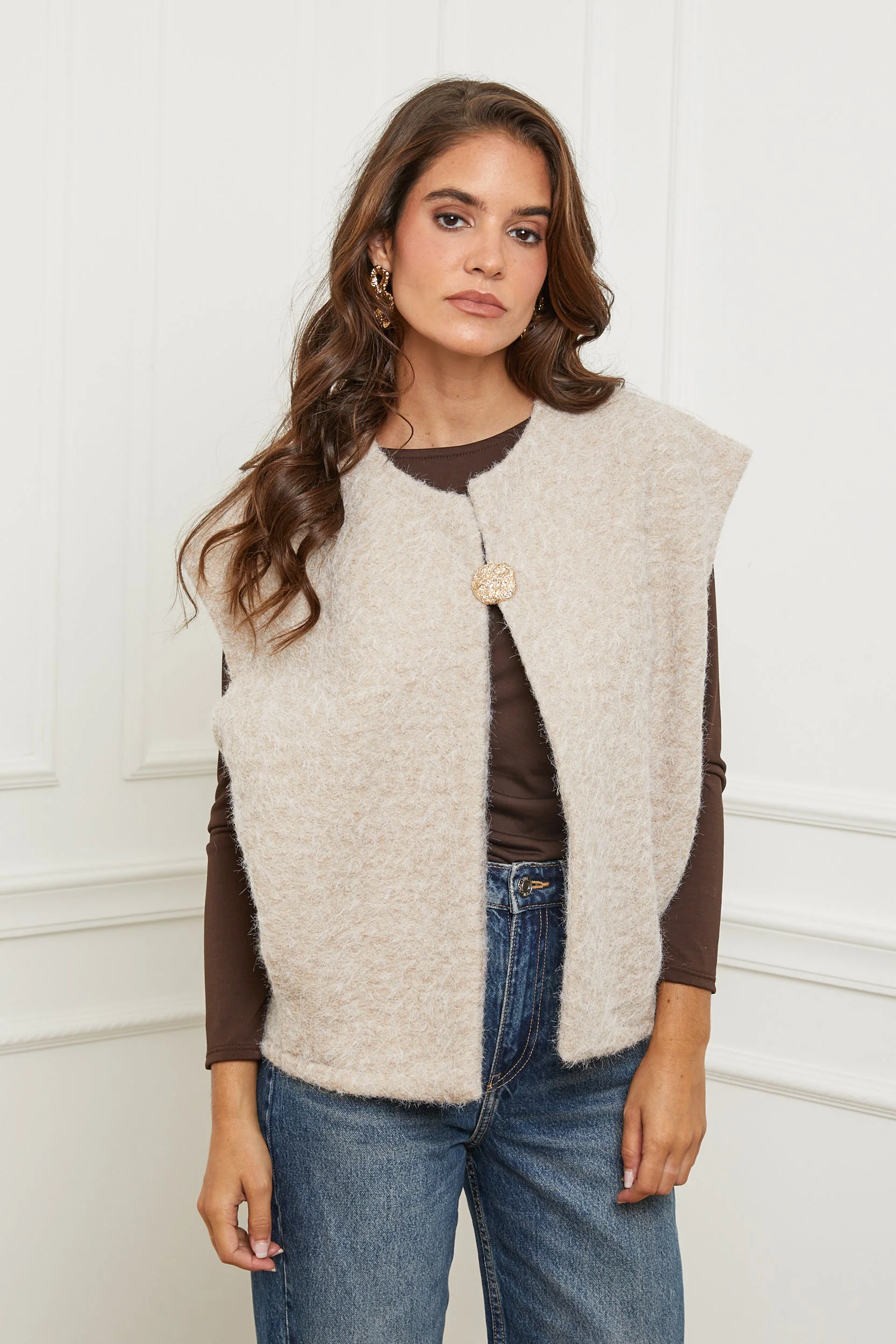 Gilet - Beige - Image 5