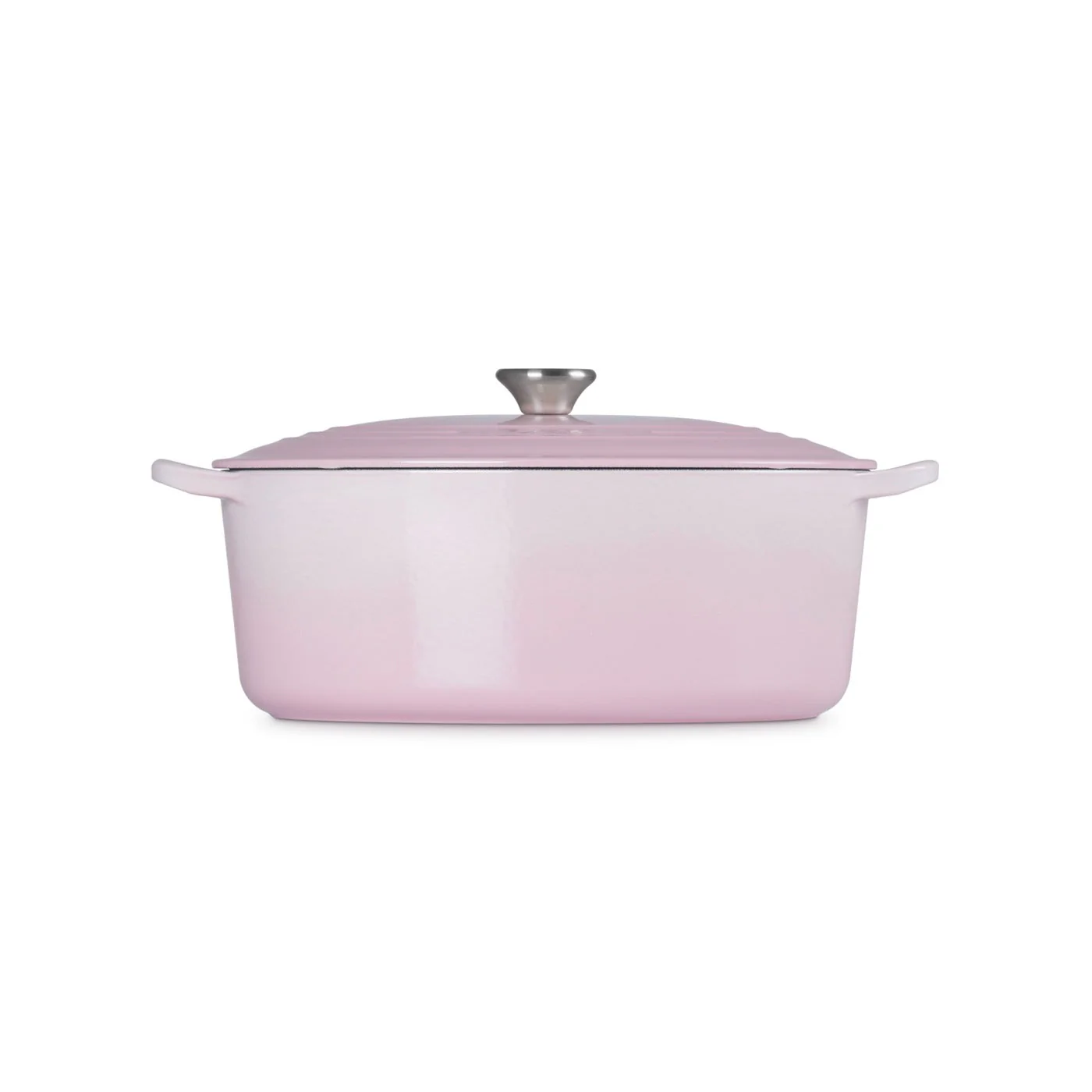 Cocotte Ovale Tradition - Fonte Émaillée - 31Cm - Shell Pink - Bouton Inox - Image 3
