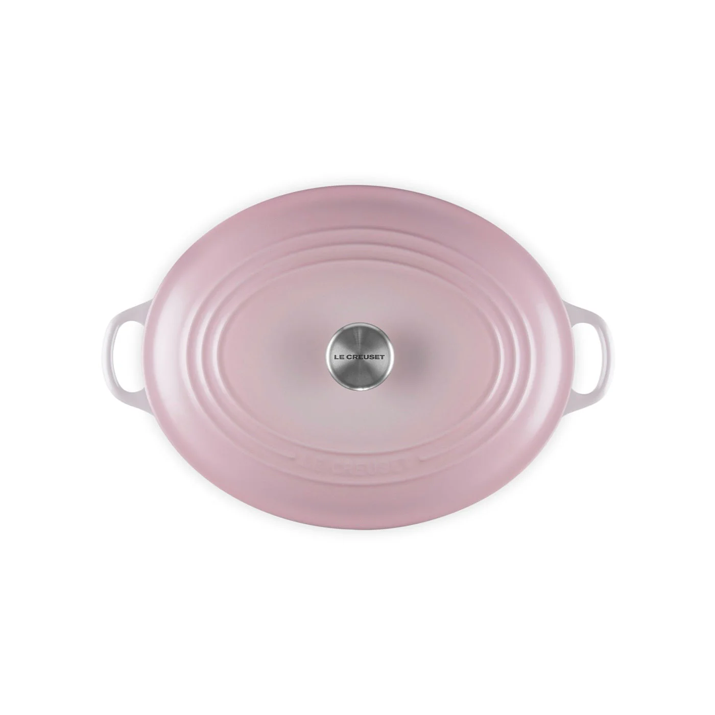 Cocotte Ovale Tradition - Fonte Émaillée - 31Cm - Shell Pink - Bouton Inox - Image 4