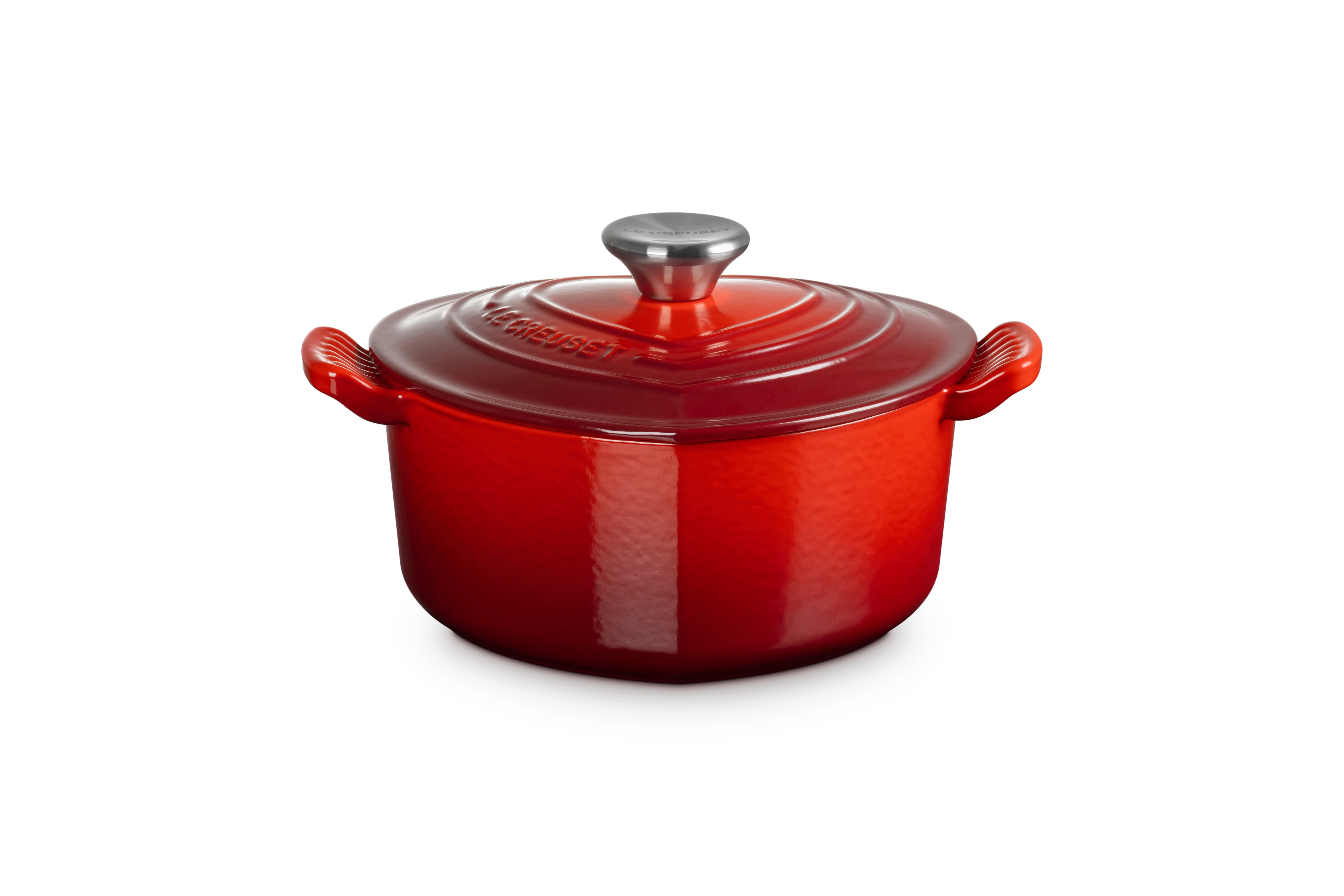 Cocotte Cœur Tradition - 20Cm - Cerise - Bouton Inox - Image 4