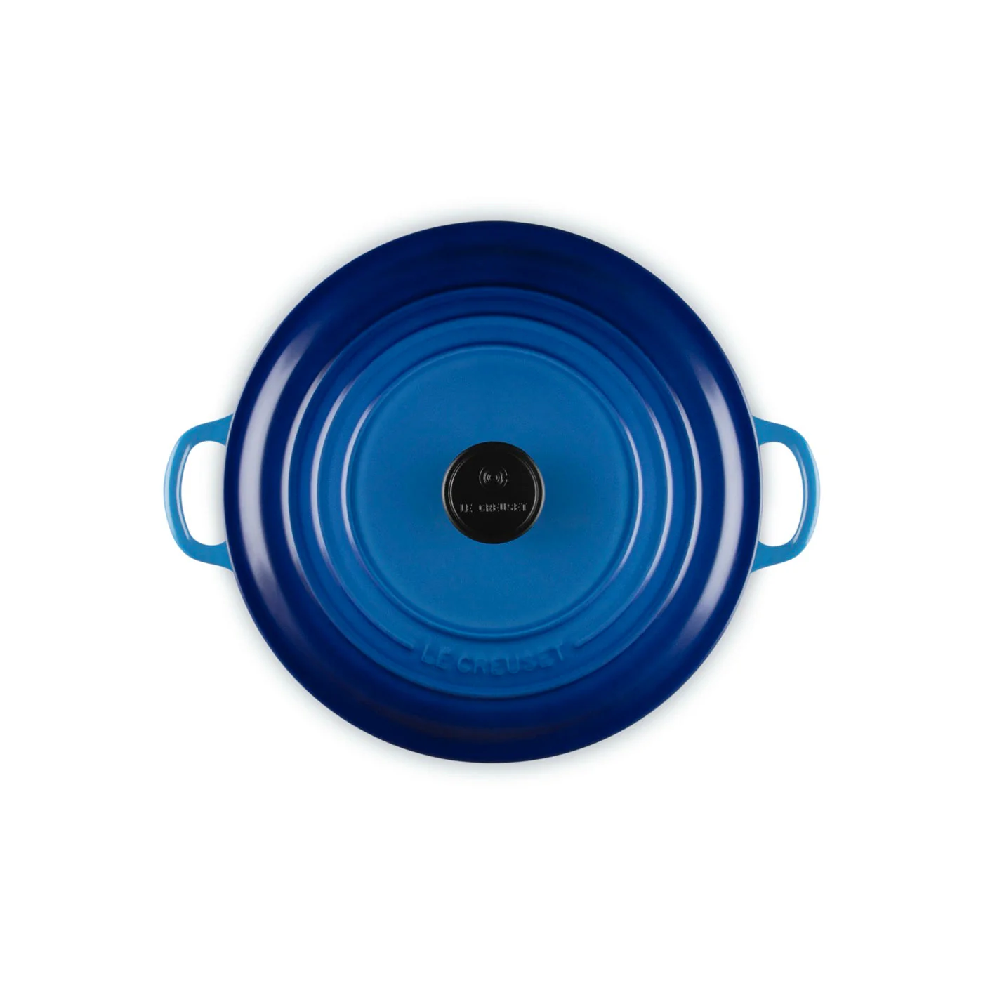 Cocotte Ronde Tradition - Fonte Emaillée - 28Cm - Azur - Bouton Phénolique - Image 4