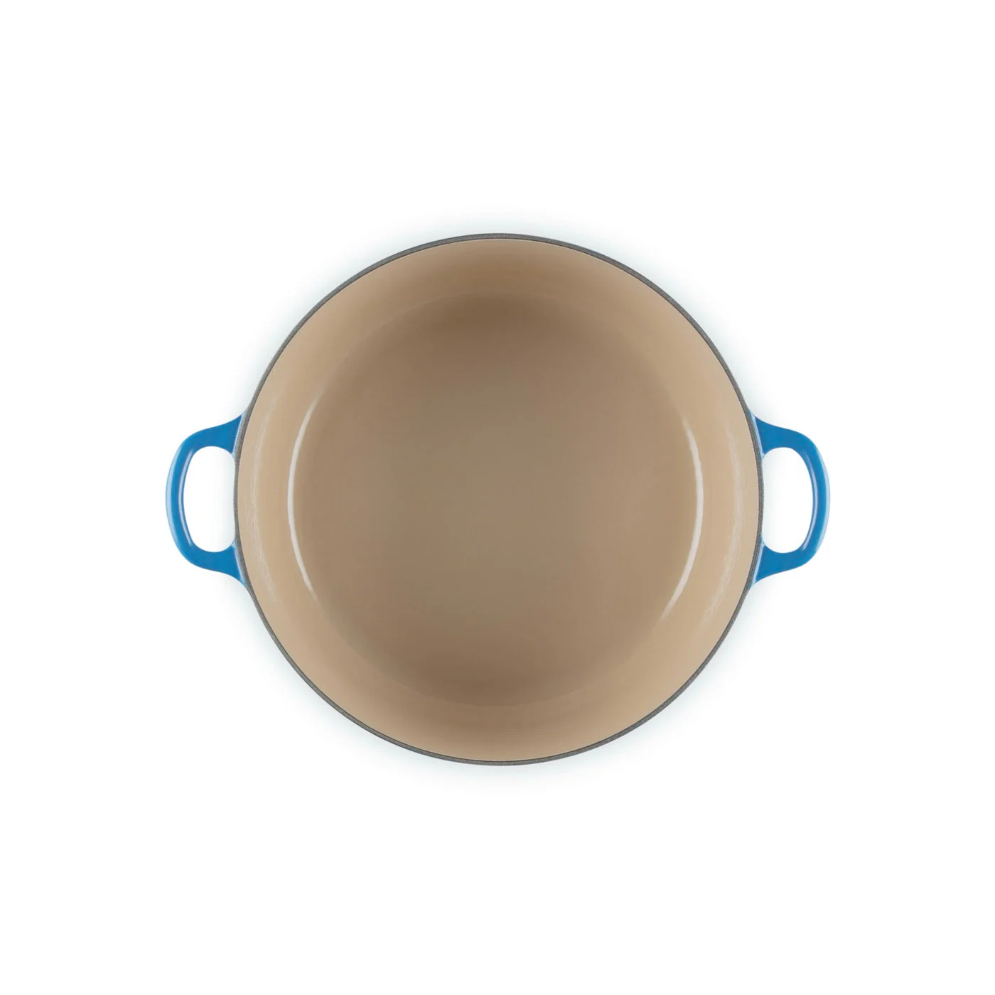Cocotte Ronde Tradition - Fonte Emaillée - 28Cm - Azur - Bouton Phénolique - Image 5