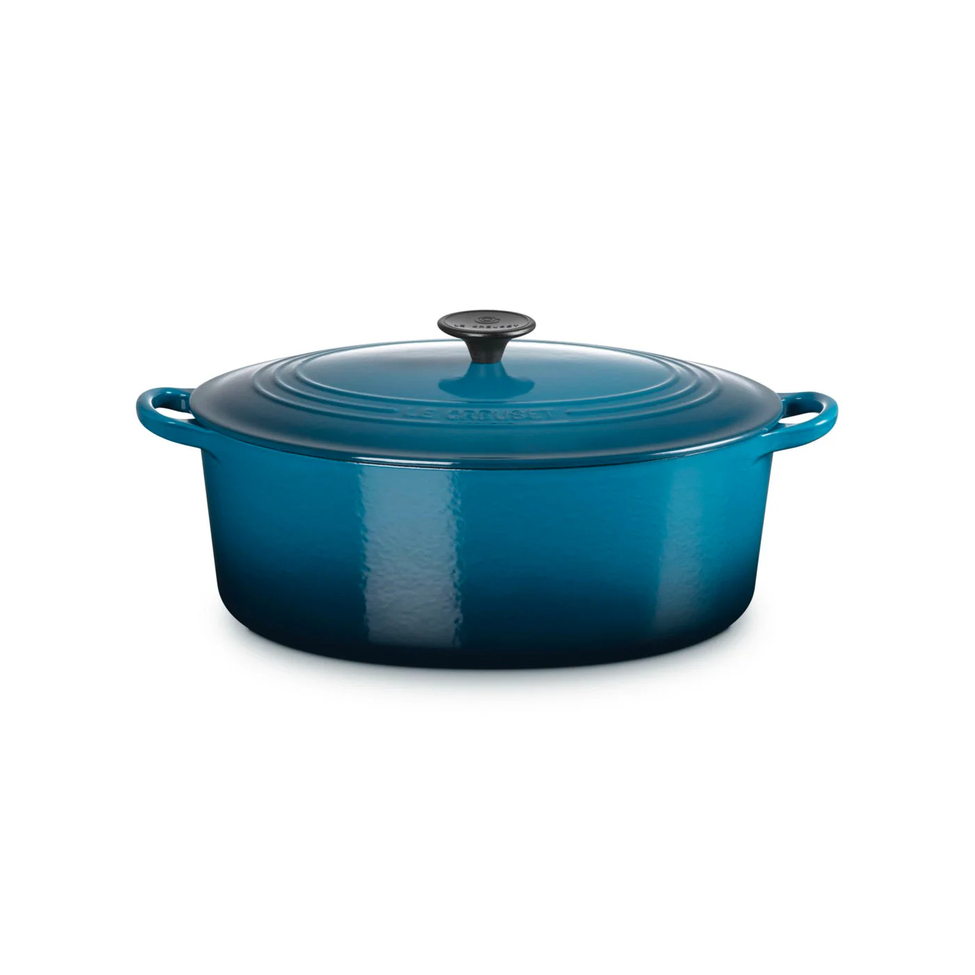 Cocotte Ovale Tradition - Fonte Émaillée - 31Cm - Deep Teal - Bouton Phénolique - Image 2
