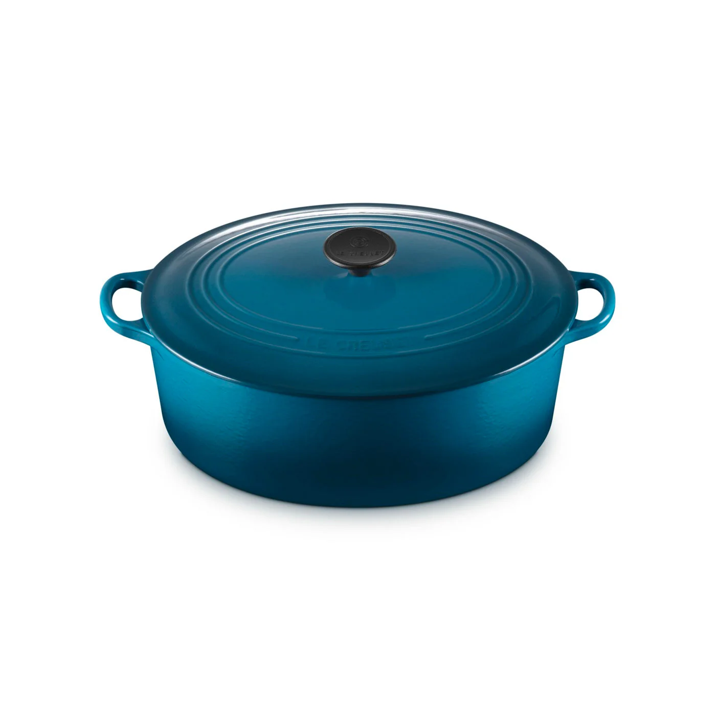 Cocotte Ovale Tradition - Fonte Émaillée - 31Cm - Deep Teal - Bouton Phénolique - Image 4