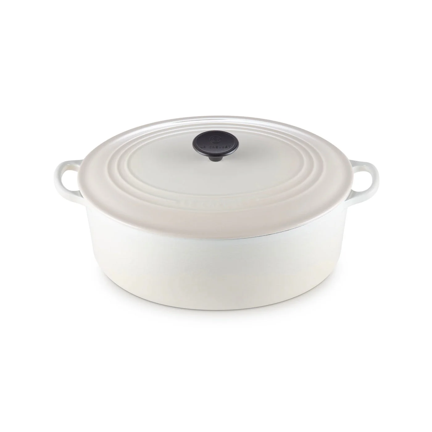 Cocotte Ovale Tradition - Fonte Émaillée - 31Cm - Meringue - Bouton Phénolique - Image 2