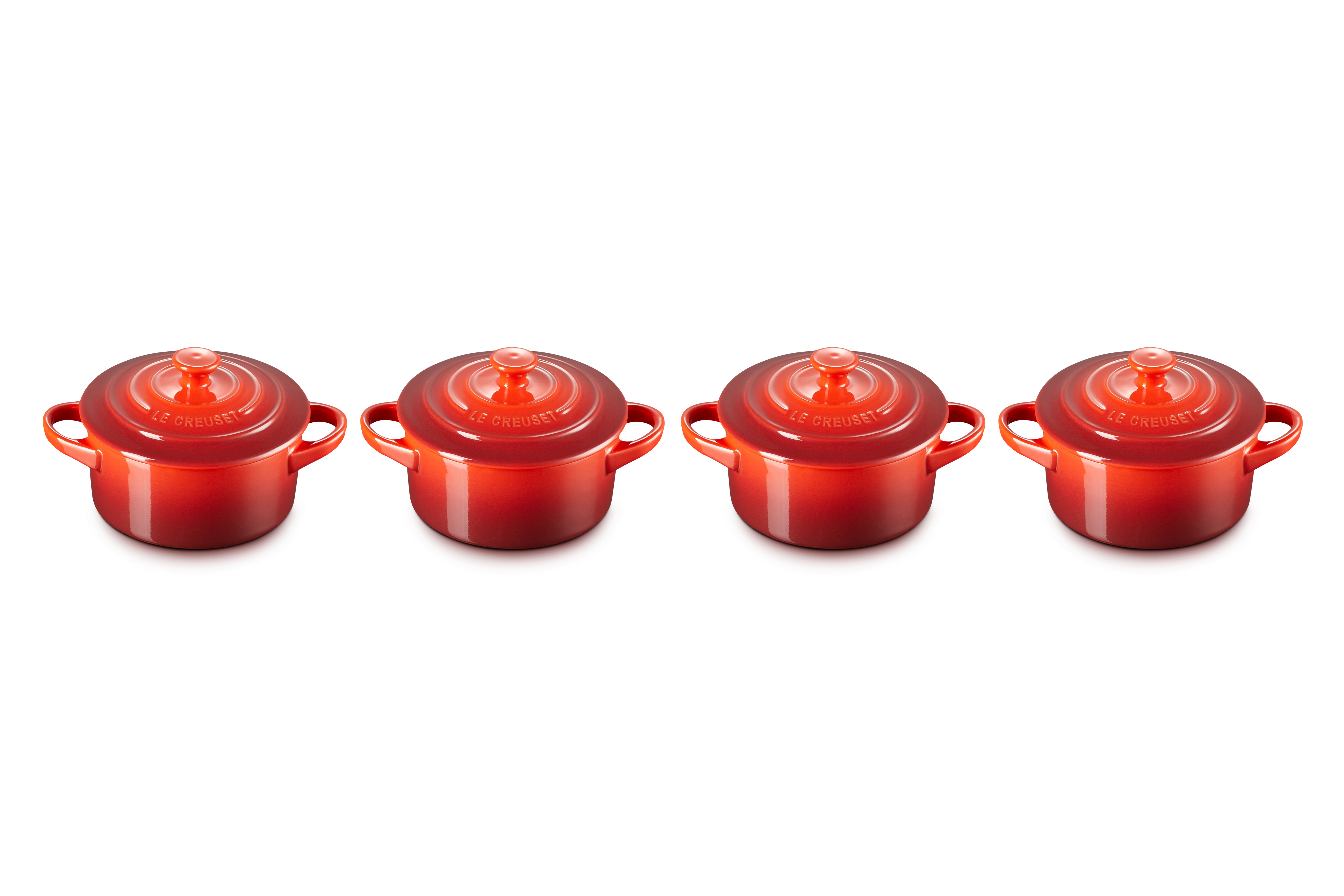 Set 4 Mini-Cocottes Céramique - 250ml/10cm - Cerise - Image 2