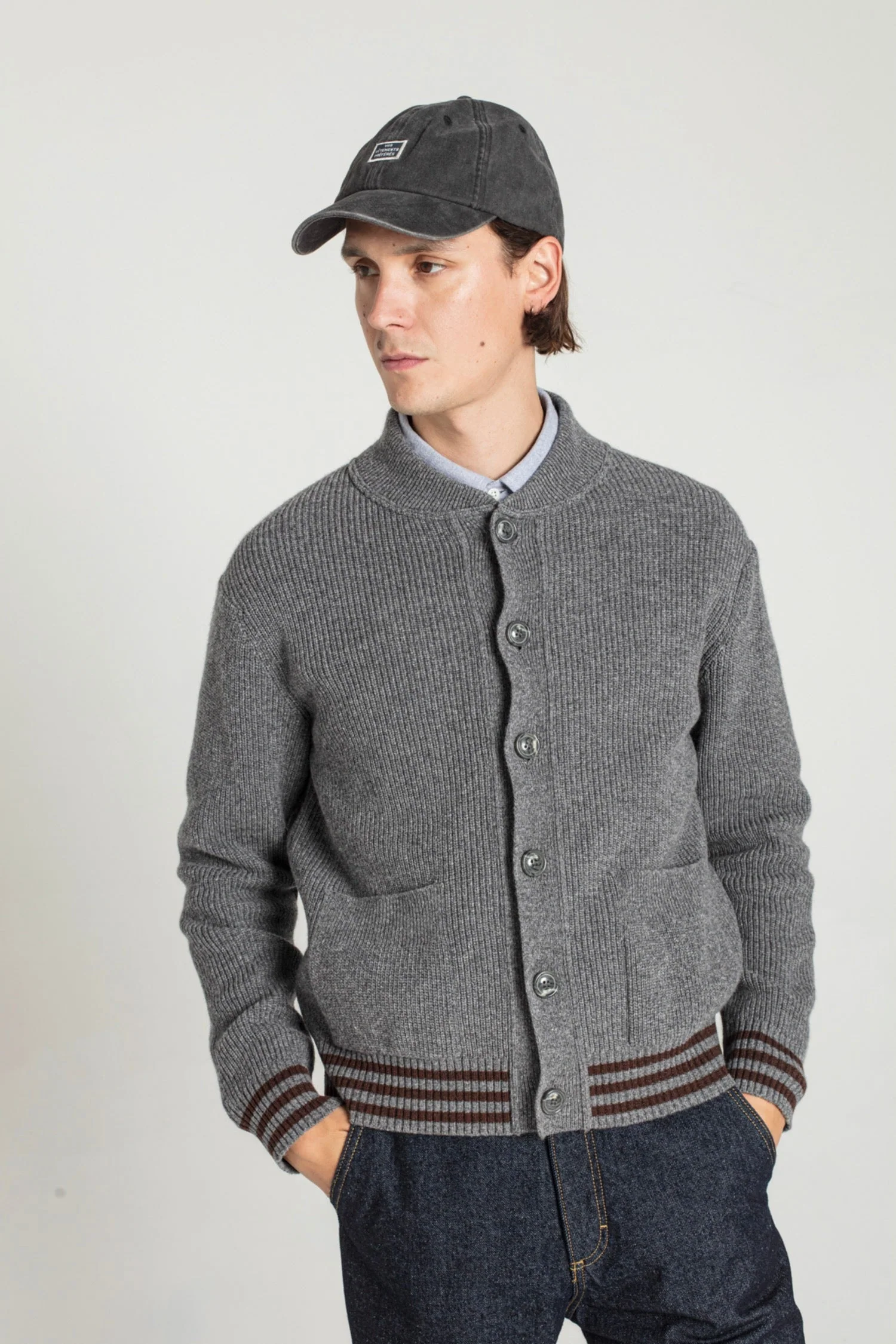 Cardigan Goldi En Laine D'Agneau - Gris - Homme - Image 2