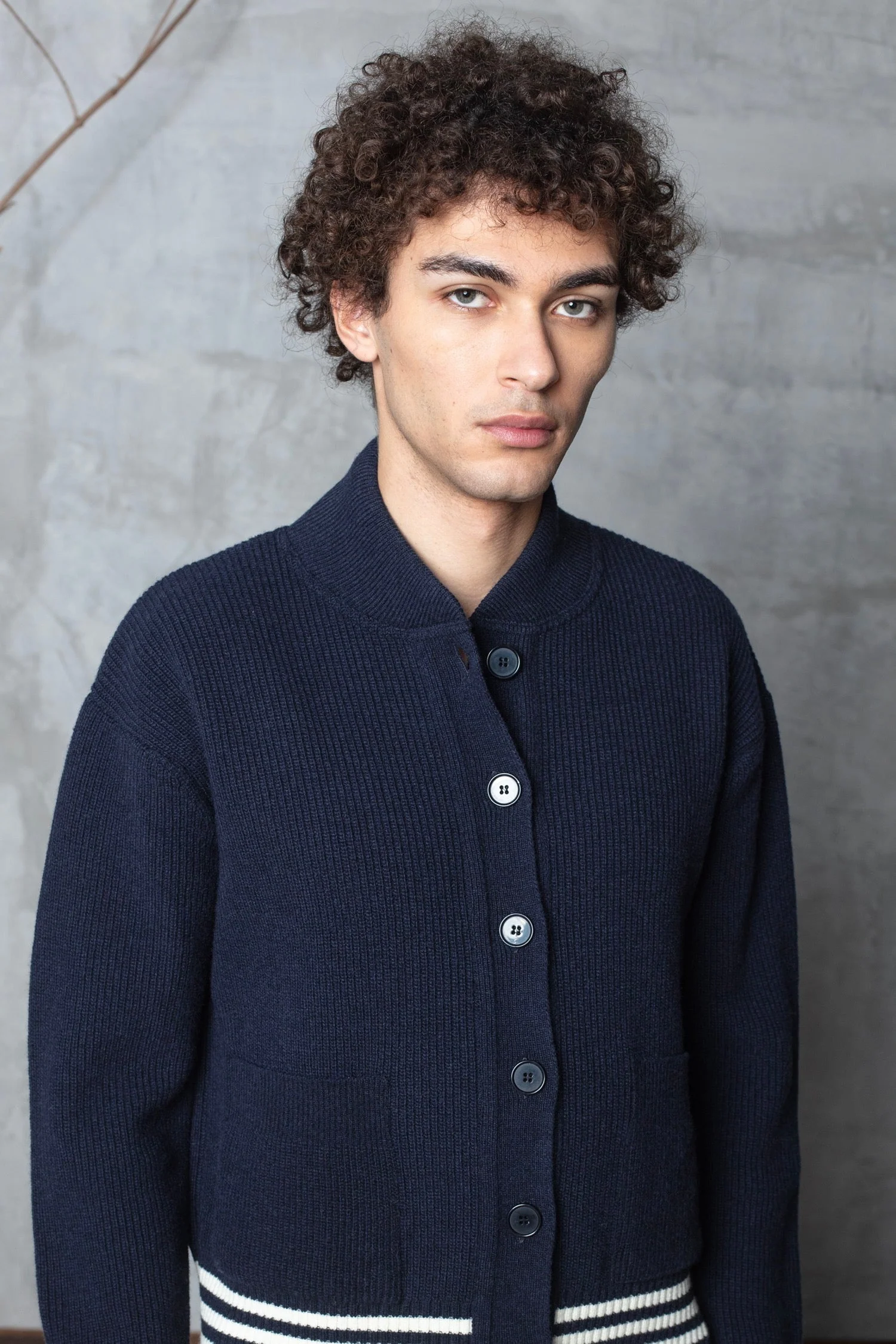 Cardigan Goldi En Laine D'Agneau - Marine - Homme - Image 3