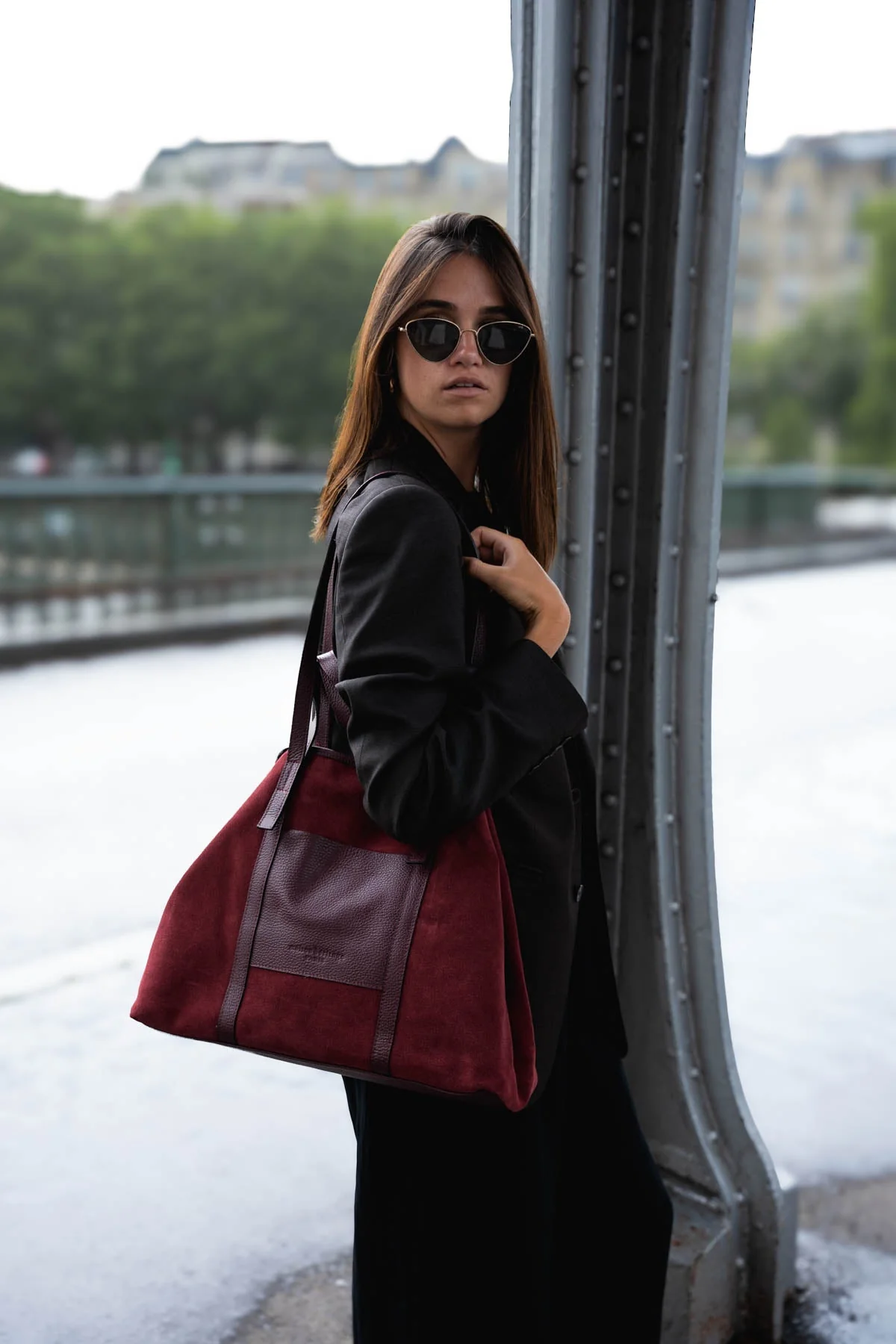 Sac Cabas Malta Suede - Bordeaux - Image 2