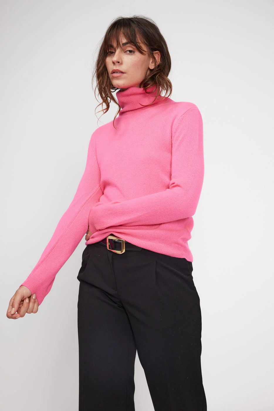Pull Col Roule Zoe - Rose Fluo - Image 2