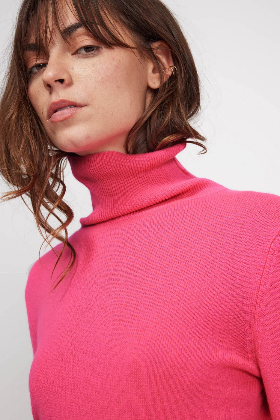 Pull Col Roule Zoe - Rose Fluo - Image 4