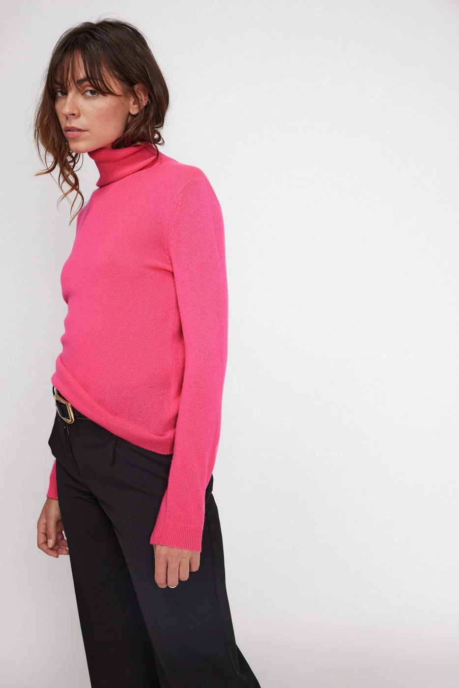 Pull Col Roule Zoe - Rose Fluo - Image 5