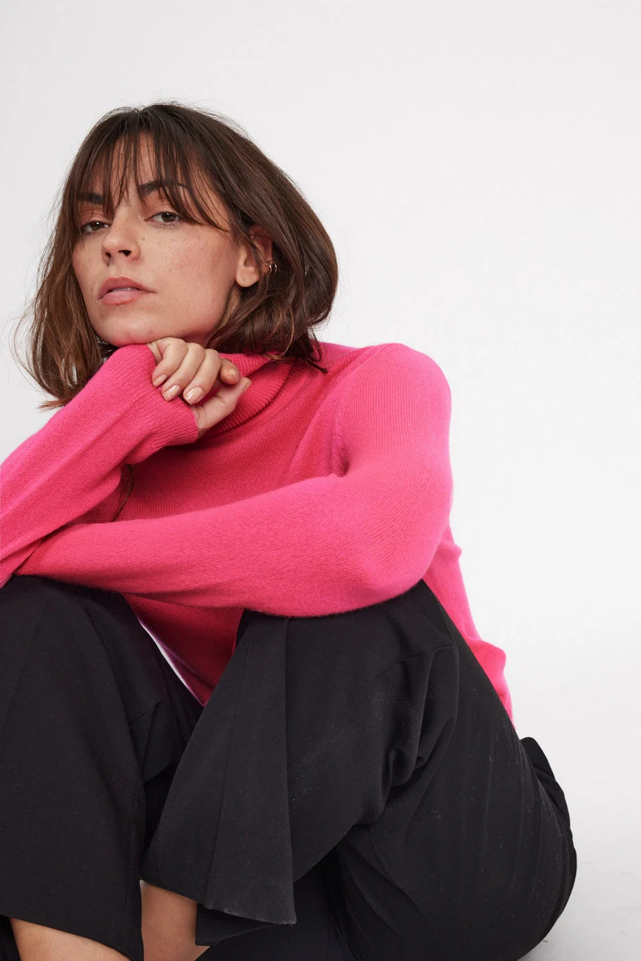 Pull Col Roule Zoe - Rose Fluo - Image 6