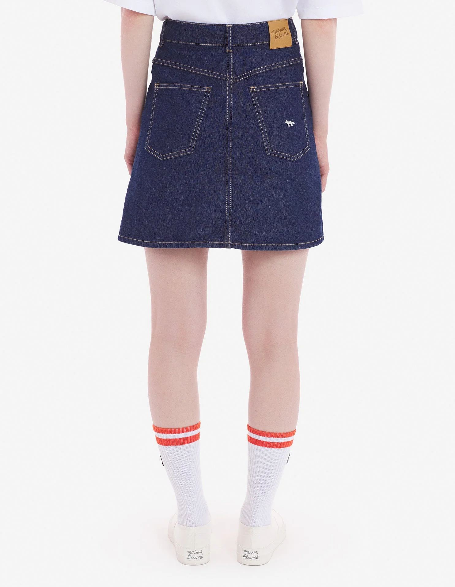 Mini A-Line Skirt In Indigo Denim - Washed Indigo - Femme - Image 5