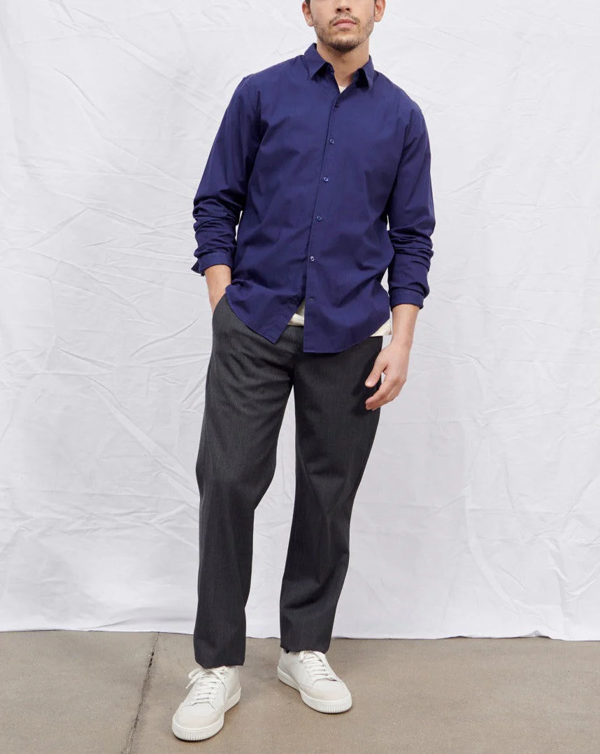 Maison Standards - Maison Standars - Chemise John Popeline Pat - Bleu - Homme - Image 2