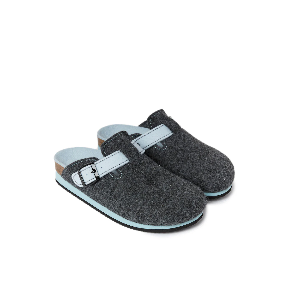 Sabots Noe Noir Gris & Light Bleu - Femme - Image 3