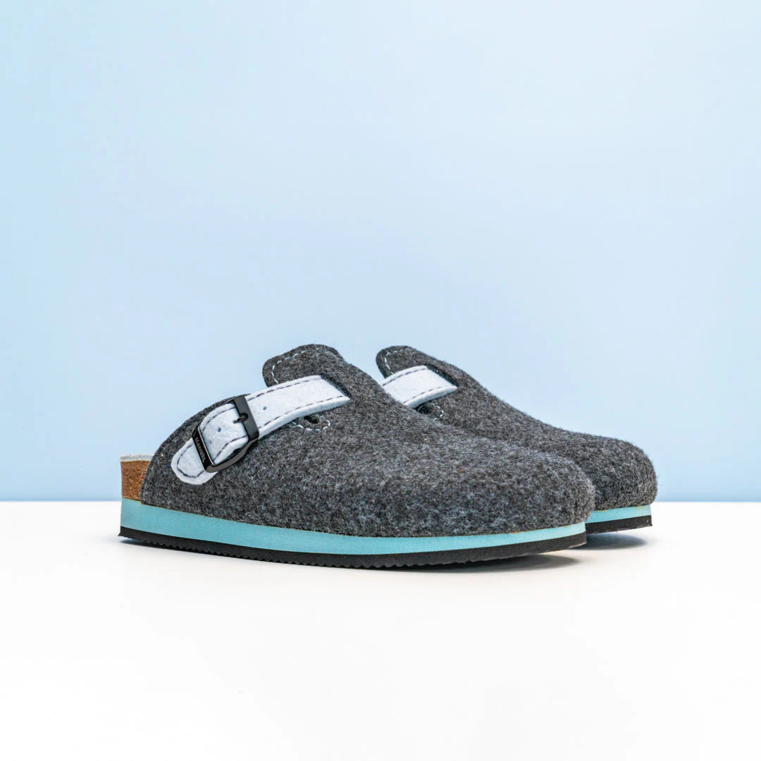 Sabots Noe Noir Gris & Light Bleu - Femme - Image 6