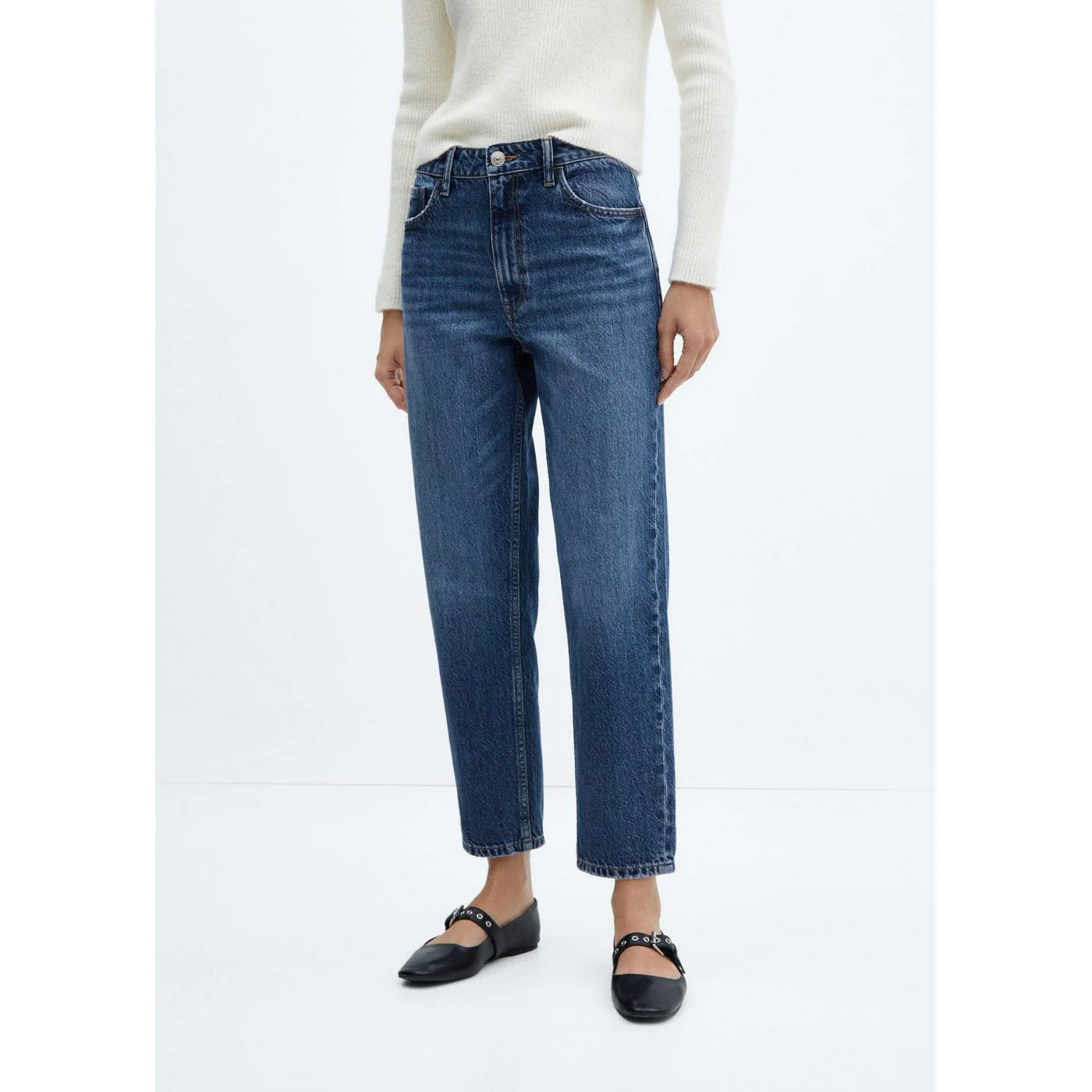 Jean Mom Taille Haute - Dark Blue - Image 2
