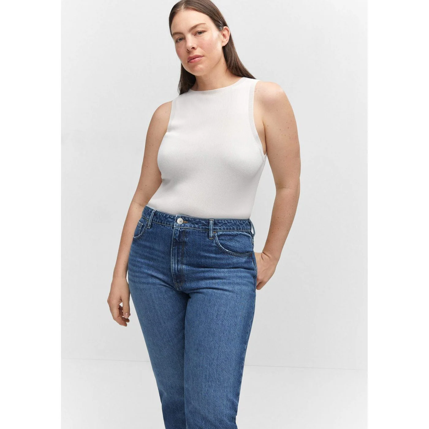 Jean Mom Taille Haute - Dark Blue - Image 7
