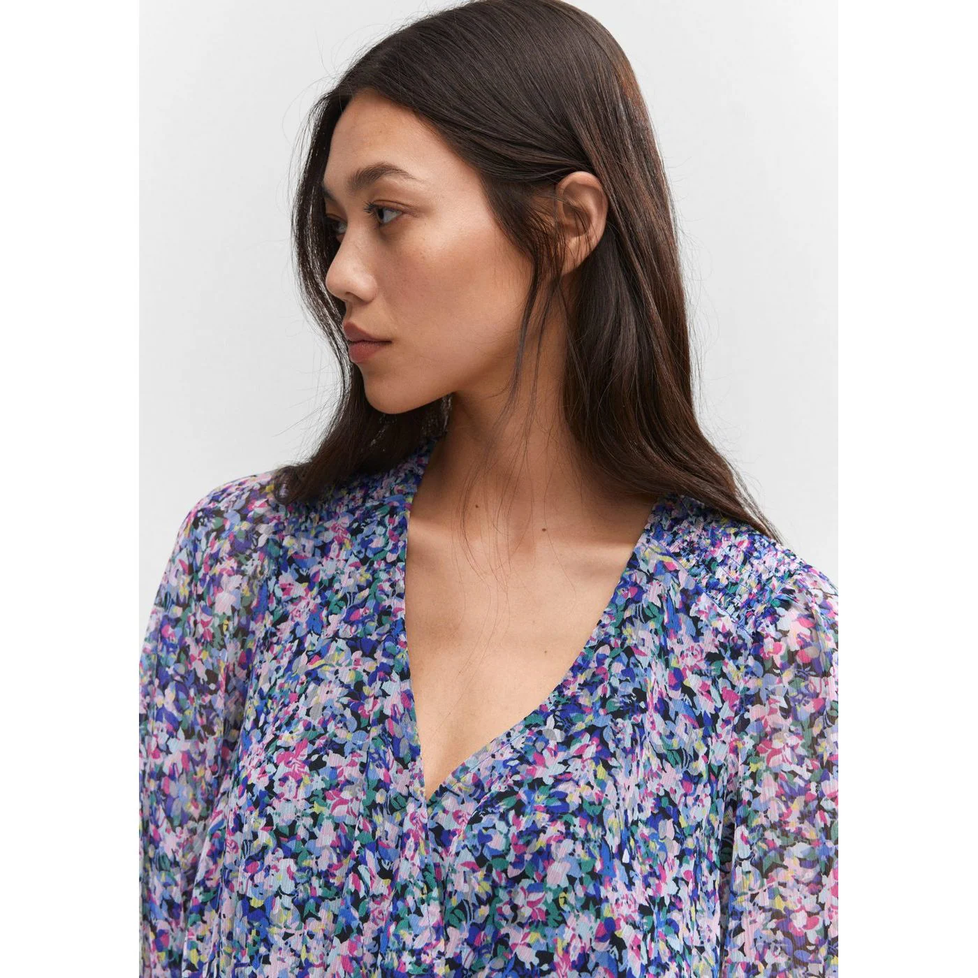 Robe Courte Ourlet Froncé - Blue - Image 4