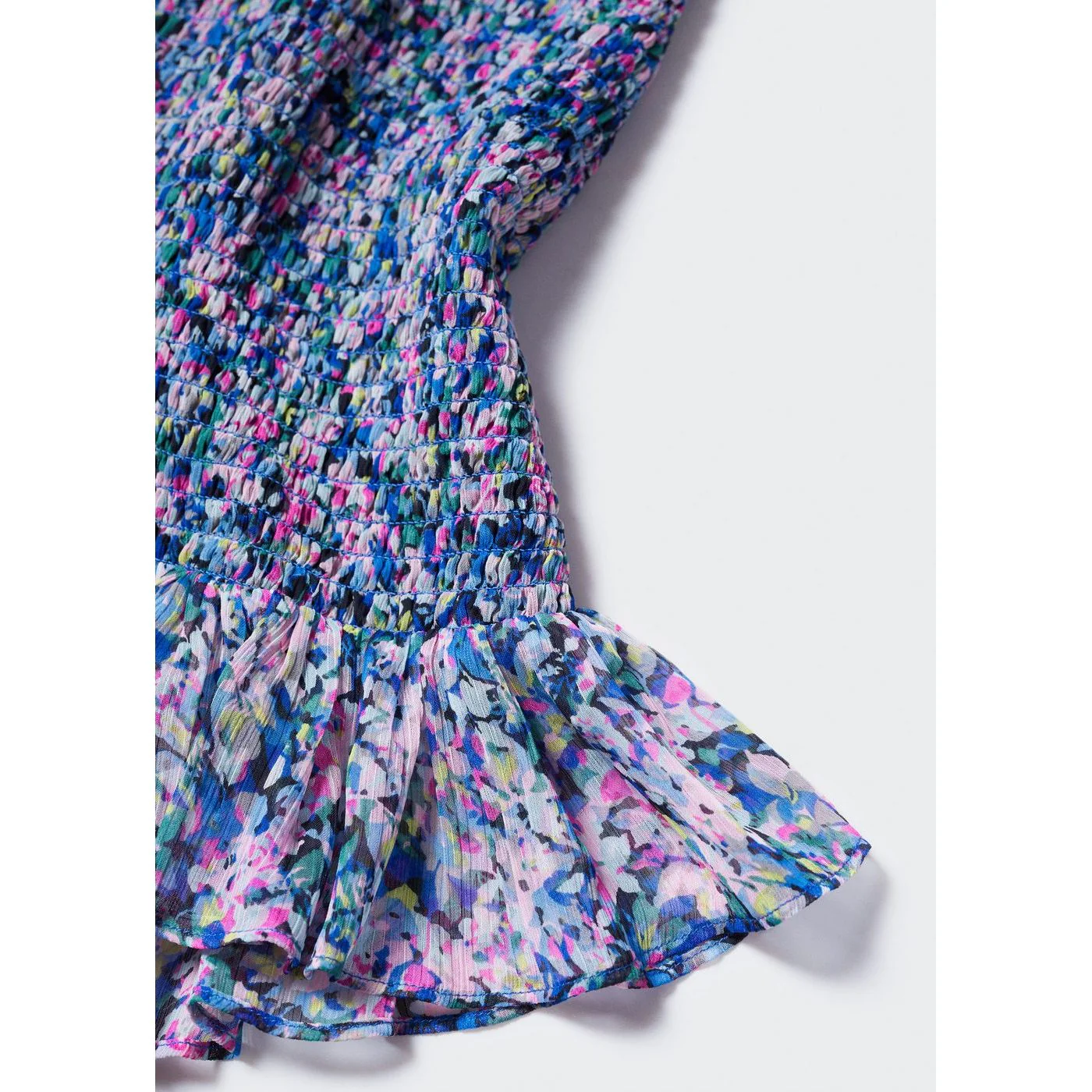 Robe Courte Ourlet Froncé - Blue - Image 6