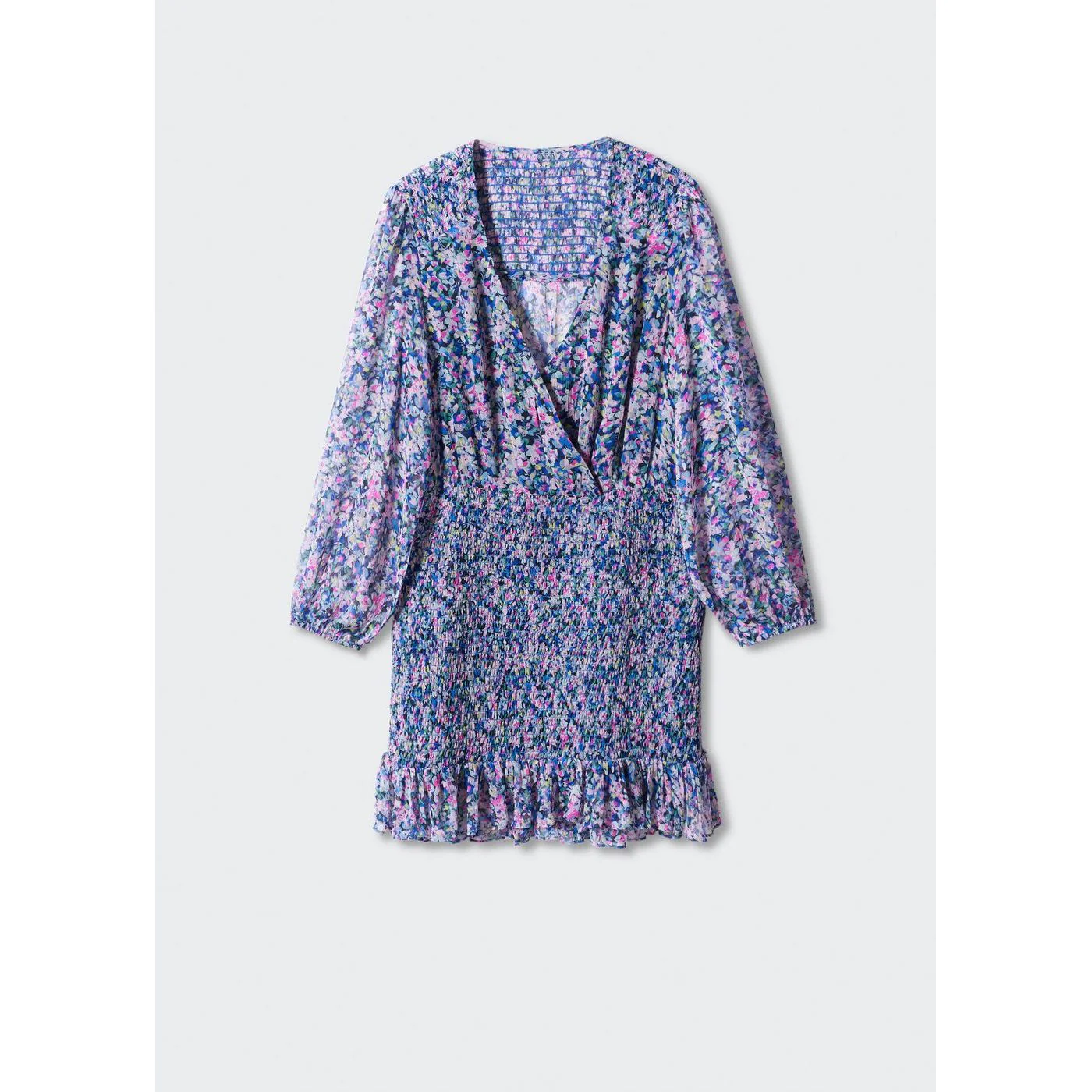 Robe Courte Ourlet Froncé - Blue - Image 7