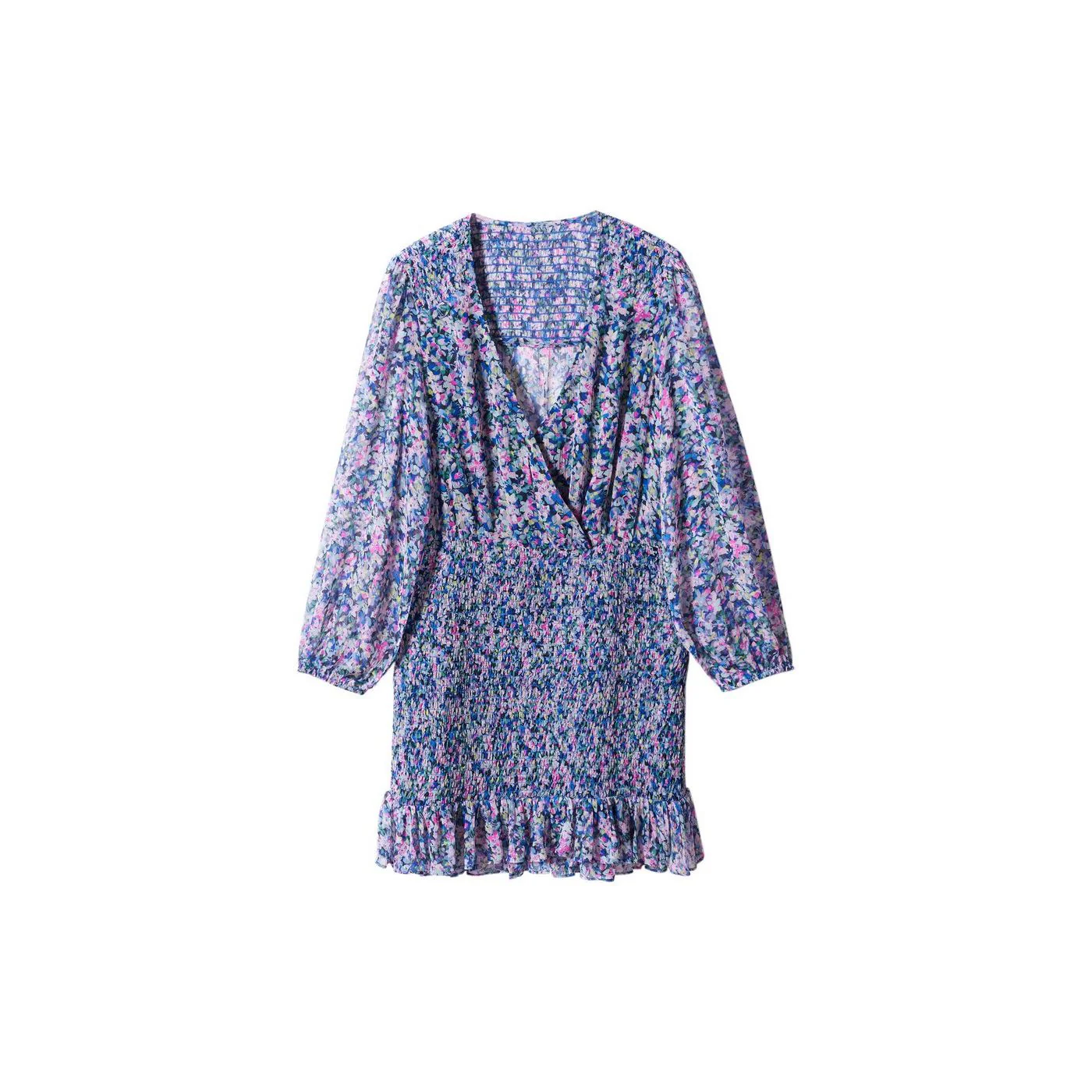 Robe Courte Ourlet Froncé - Blue - Image 8